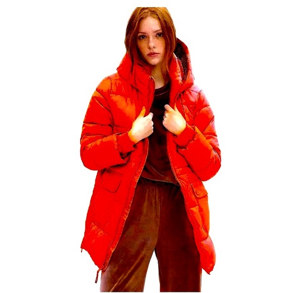 NWT! GAP Bright Red ColdControl Max Midi Puffer - Multiple Sizes - Picture 1 of 5